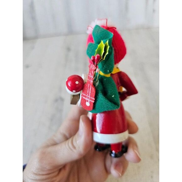 Wooden Santa vintage ornament backpack Xmas tree - Picture 6 of 8
